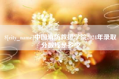 迪庆中国消防救援学院2024年录取分数线是多少