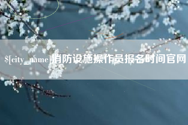 迪庆消防设施操作员报名时间官网