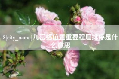 迪庆九宫格位置重要程度排序是什么意思