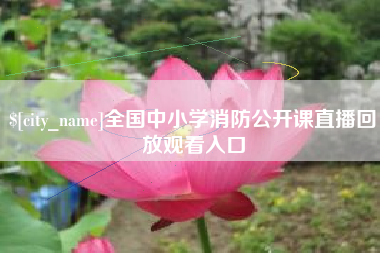 迪庆全国中小学消防公开课直播回放观看入口