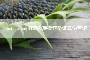 迪庆消防设施操作员证真伪查询