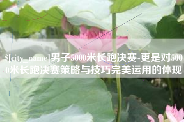 迪庆男子5000米长跑决赛-更是对5000米长跑决赛策略与技巧完美运用的体现