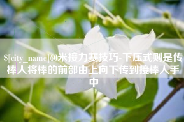 迪庆60米接力赛技巧-下压式则是传棒人将棒的前部由上向下传到接棒人手中