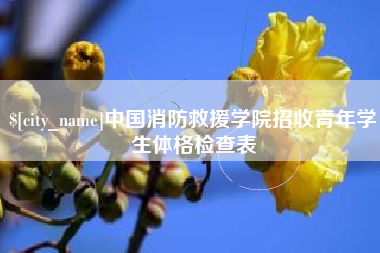 迪庆中国消防救援学院招收青年学生体格检查表